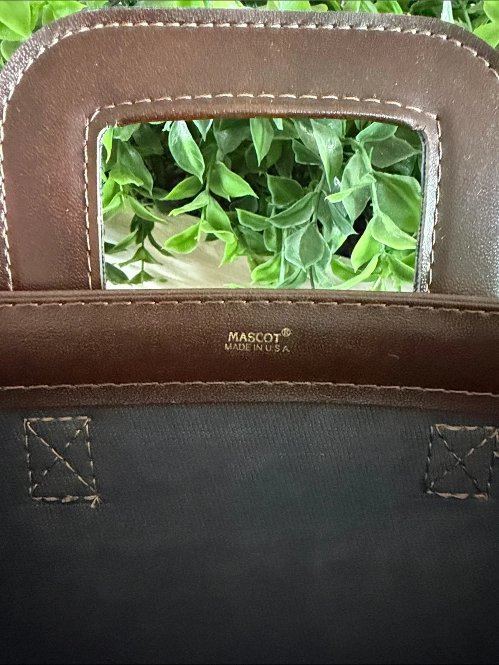 VTG Mascot USA Dark Brown Leather Portfolio Briefcase